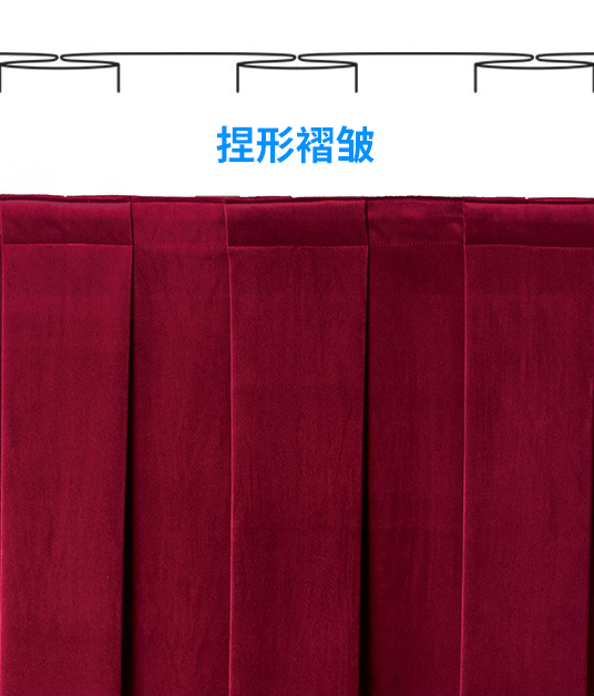 箱形\平行\刀形\捏形\按扣轨道等舞台阻燃幕布褶皱类型概述介绍（附图）